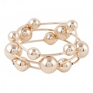 NEW 3AM BY H&D ACCESSORIES women's triple beaded bracelet in gold